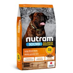 Nutram S8 Sound Balanced Wellness Large Breed Adult Dog Food - Сухой корм для взрослых собак крупных пород с курицей и овсянкой, 20 кг
