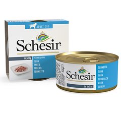 Schesir Tuna - Влажный корм натуральные консервы для собак тунец, в желе, 150 г