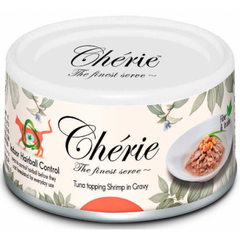 Cherie Hairball Control Tuna topping Shrimp - Вологий корм для котів контроль утворення грудочок шерсті зі шматочками тунця та креветок в соусі, 80 гр