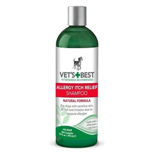 VET'S BEST Allergy Itch Relief Dog Shampoo - Шампунь для собак з чутливою шкірою, 470 мл