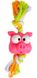 Flamingo Animal Head+Rope - ФЛАМИНГО игрушка для собак, голова с канатом, винил фото 1