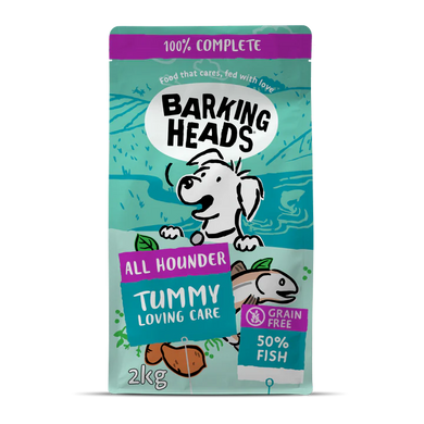 Сухой корм для взрослых собак с белой рыбой Barking Heads FISH ALL HOUNDER TUMMY LOVIN' CARE, 2 кг