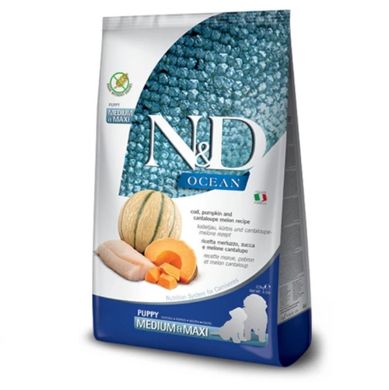 Farmina N&D Grain Free Ocean Pumpkin - Беззерновой сухой корм для щенков средних и крупных пород с щепкой и дыней 2,5 кг