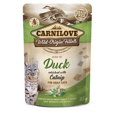 Carnilove Adult Cat Duck Catnip - Влажный корм для взрослых кошек с уткой и кошачьей мятой, 85 г