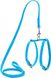 Шлея CoLLaR (Коллар) с поводком нейлон на планшете для кошек (ширина 10 мм, длина 110 см), голубая фото 1
