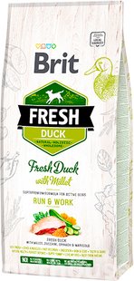 Brit Fresh Duck/Millet Active Run & Work - Сухой корм с уткой и пшеном для взрослых собак, 2.5 кг