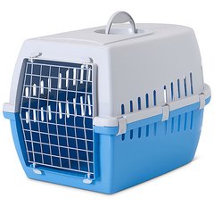 Savic Trotter 3 САВИК ТРОТТЕР 3 переноска для собак и котов, 60,5х40,5х39 см (Світло-сірий - яскраво-блакитний ( 60,5х40,5х39 см))