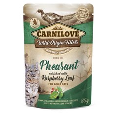 Carnilove Adult Cat Pheasant Raspberry Leaves - Влажный корм для взрослых кошек с фазаном и листьями малины, 85 г
