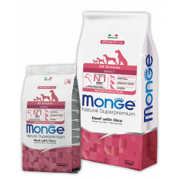 Monge All Breeds Adult Beef & Rice - Сухой корм для собак с говядиной и рисом, 2.5 кг