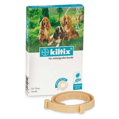 Bayer Kiltix Нашийник від бліх та кліщів для собак середніх порід, 48 см