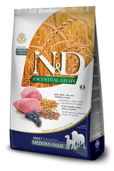 Farmina N&D Low Grain Dog Lamb & Blueberry Adult Medium & Maxi - Низькозерновий сухий корм для собак середніх і великих порід з ягням та чорницею 2,5 кг