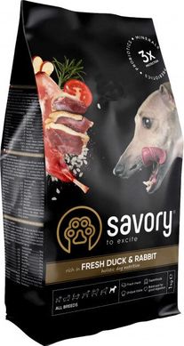 Savory Adult All Breeds rich in Fresh Duck & Rabbit Сухой корм для собак всех пород со свежим мясом утки и кроликом, 1 кг