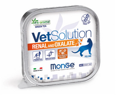 Monge Vetsolution Wet Renal and Oxalate feline - Ветеринарные консервы для кошек с заболеваниями почек и борьбы с оксалатами, 100 г