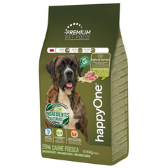 happyOne Premium Dog Light & Senior Fresh Meat - Сухий корм для малоактивних та літніх собак всіх порід зі свіжим м'ясом, 4 кг