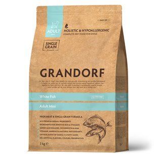 Grandorf White Fish Mini сухий низькозерновий корм для дорослих собак дрібних порід із білою рибою 3 кг
