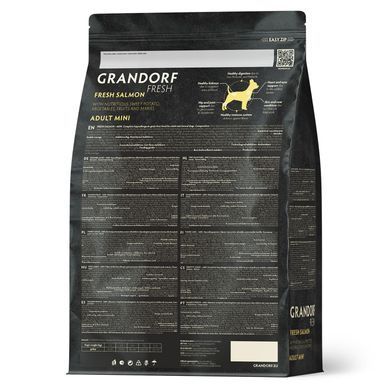 Grandorf FRESH SALMON & SWEET POTATO ADULT DOG MINI - Сухой корм для взрослых собак малых пород с лососем и бататом, 1 кг