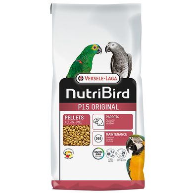 Versele-Laga NutriBird P15 Original - Ежедневный полнорационный корм для крупных попугаев, 10 кг
