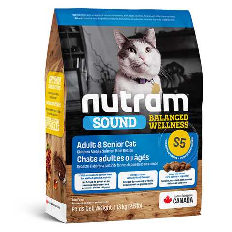 Nutram S5 Sound Balanced Wellness Natural Adult Senior Cat Food