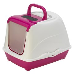 Moderna ФЛИП КЕТ закритий туалет з відкидною кришкою для котів, 50х39х37 см (Яскраво-рожевий ( 50х39х37 см))
