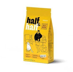 Half&Half Adult Cats - Сухой корм для взрослых кошек с говядиной, 2 кг