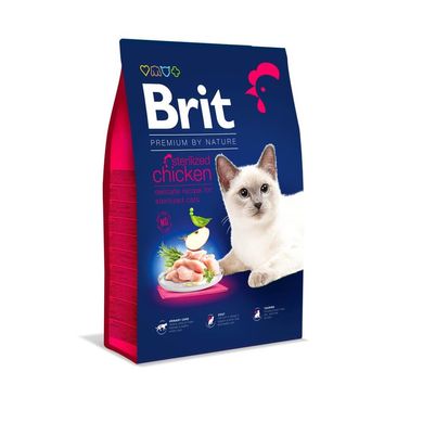 Brit Premium by Nature Cat Sterilized Chicken - Сухой корм для взрослых стерилизованных кошек с курицей, 8 кг